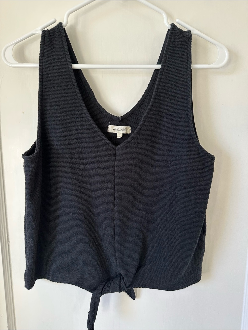 Madewell Cotton Tie-front Tank in Black